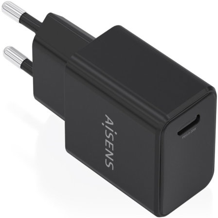 Aisens Cargador GaN USB-C PD 3.0 20W Negro